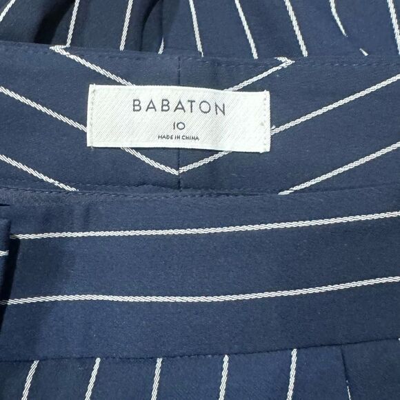 Aritzia Babaton Modesto Blue Pinstripe Pants Women’s 10 - Picture 3 of 4